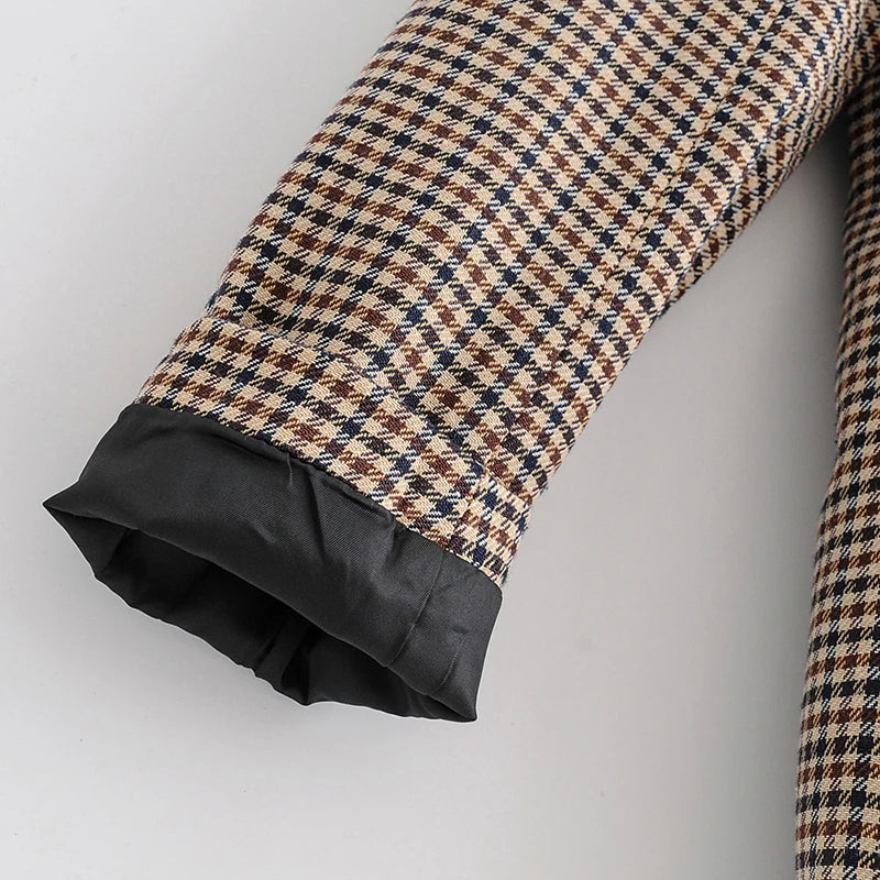 Plaid Business Women Brown Blazer