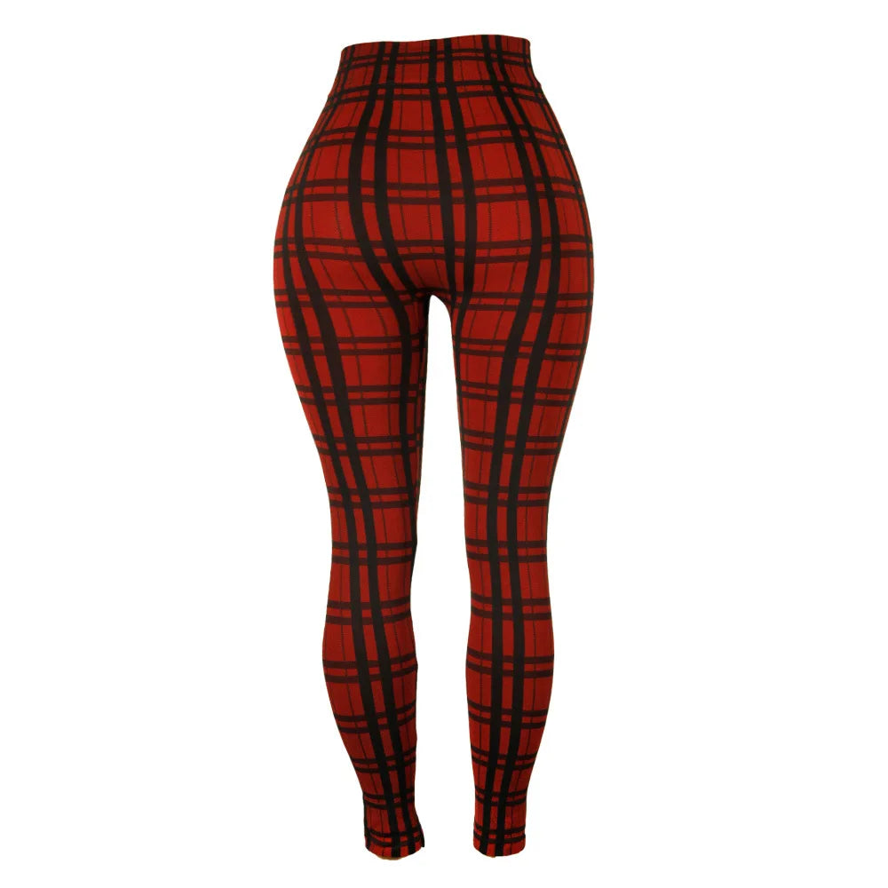 Plaid Street High Waist Leggings