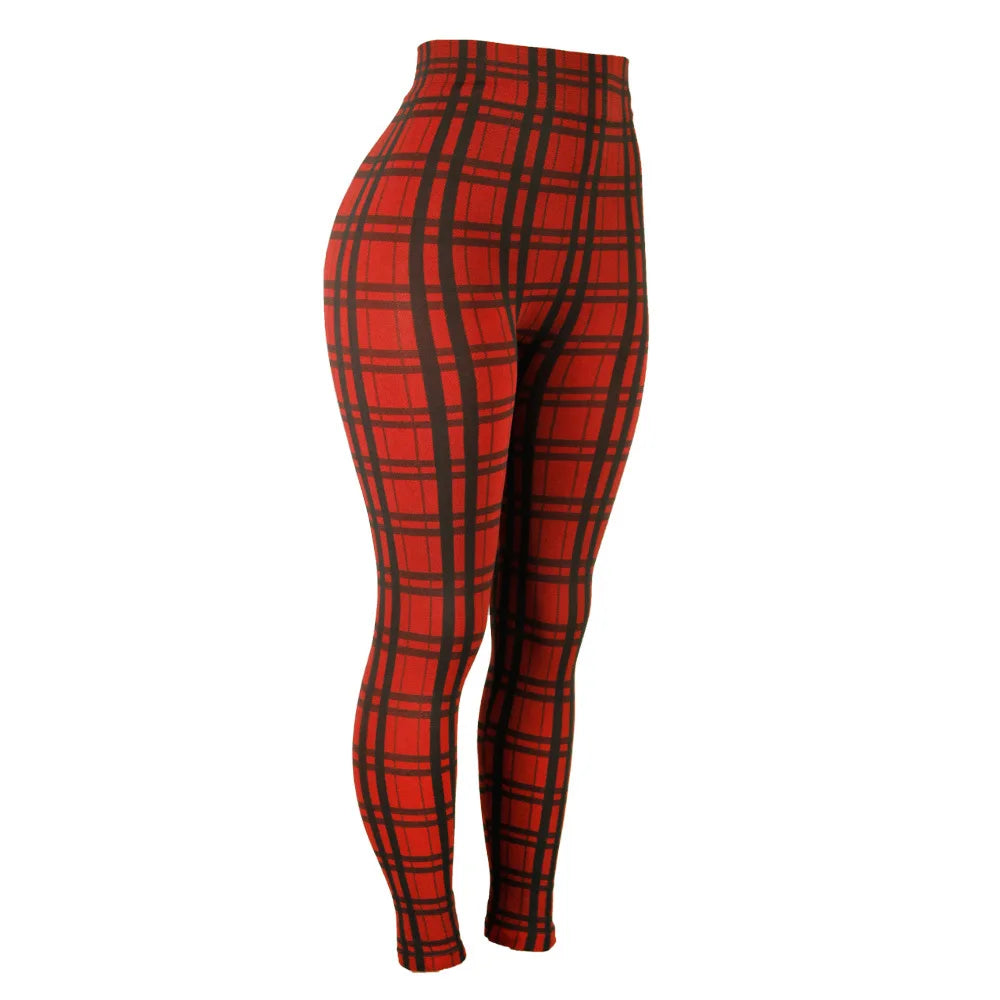 Plaid Street High Waist Leggings