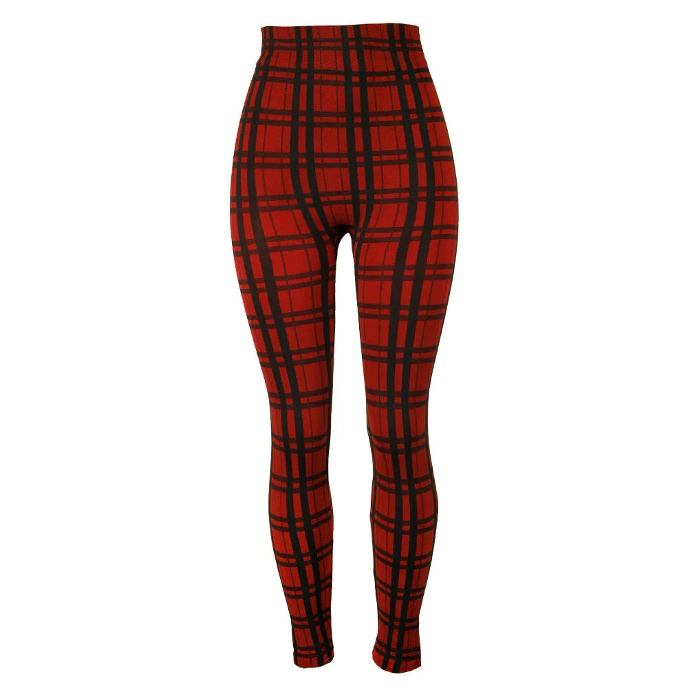 Plaid Street High Waist Leggings