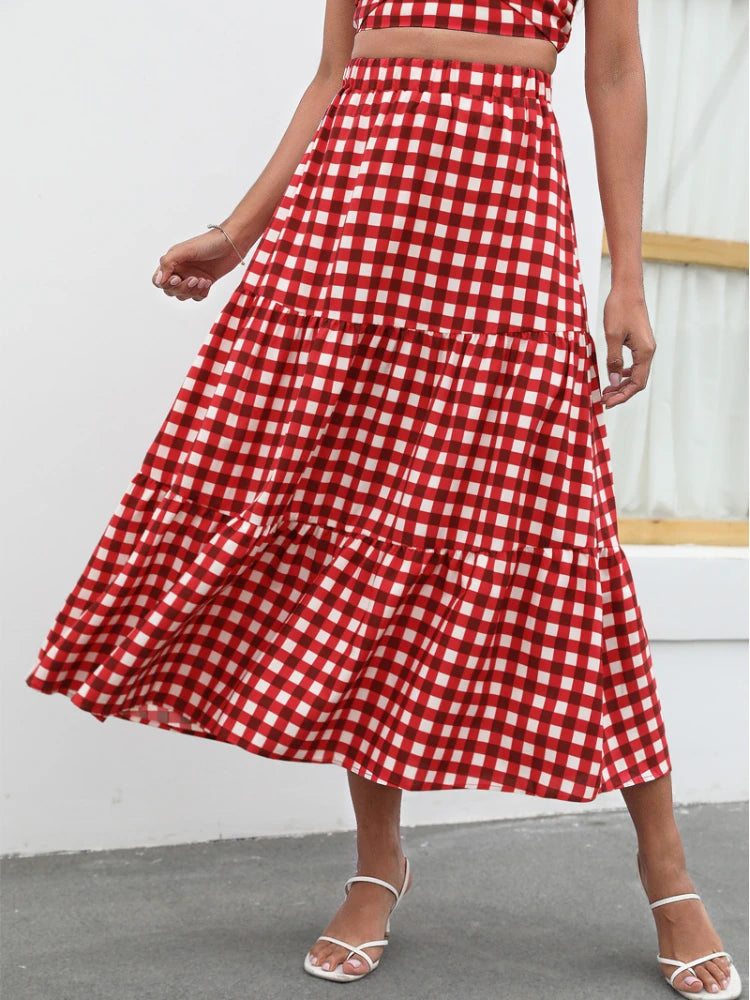 Bright Summer Checkered Light Skirt