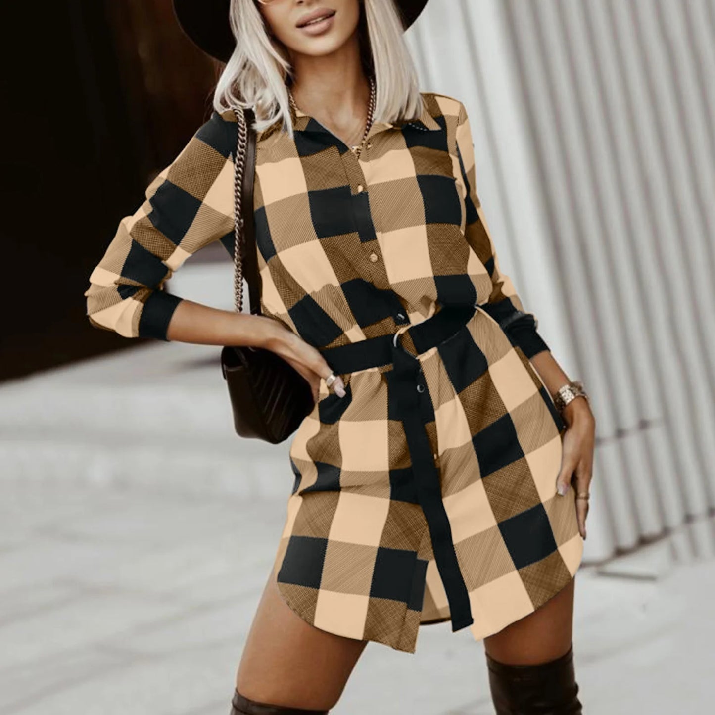 Casual Elegant Plaid Dress