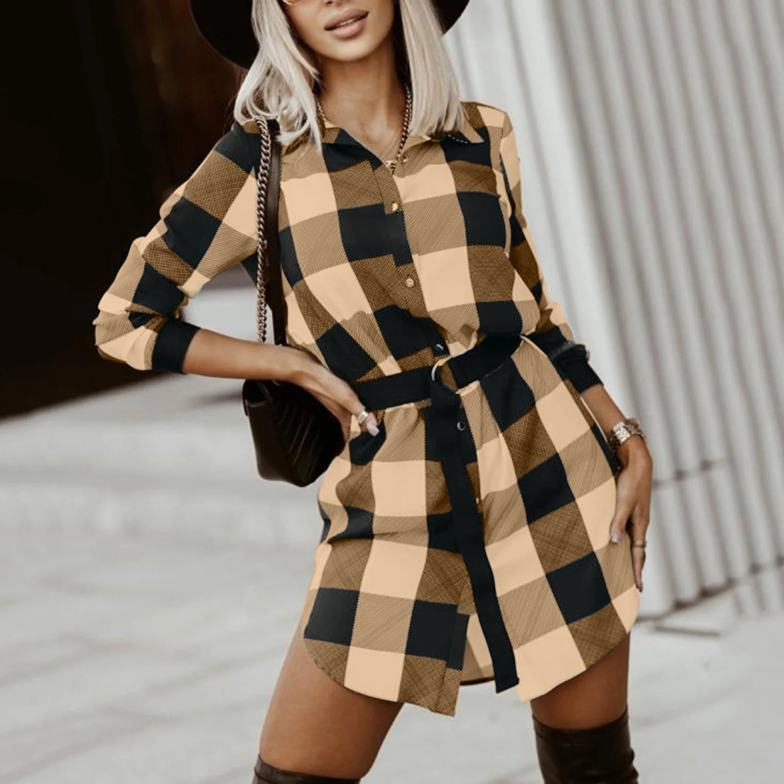 Casual Elegant Plaid Dress