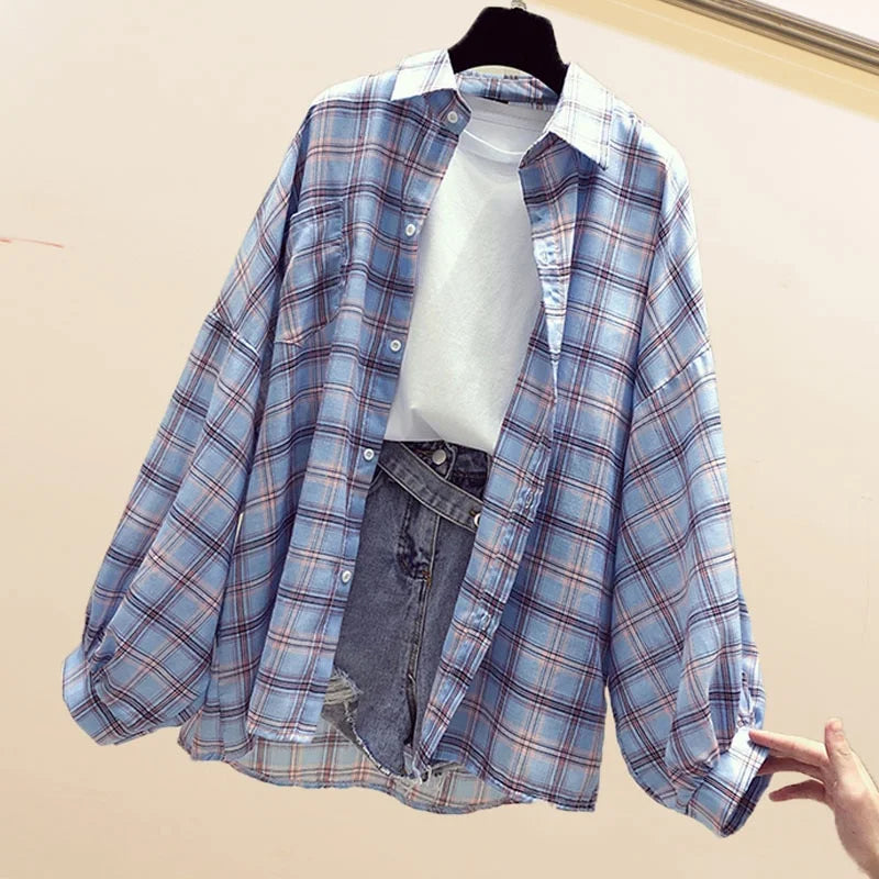 Chiffon Sun Protection Plaid Shirts