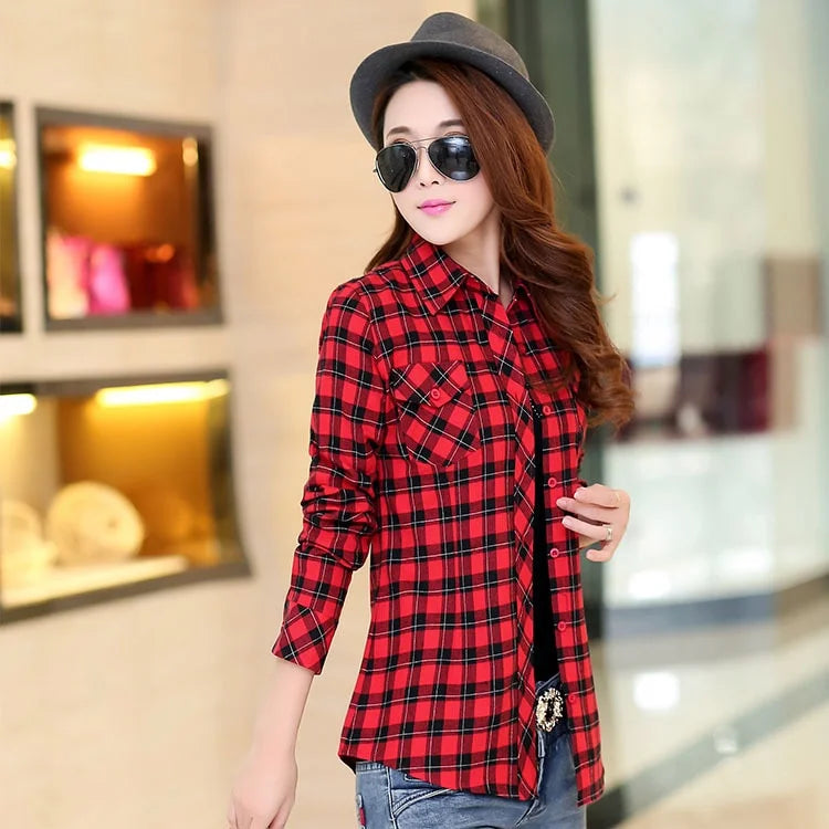 Classic Slim Plaid Shirts Jacket