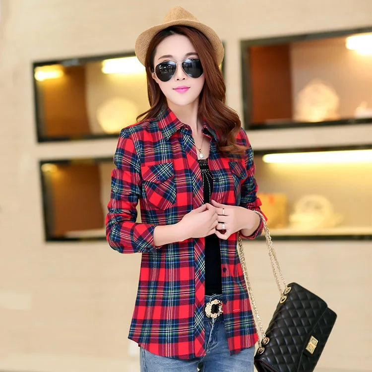 Classic Slim Plaid Shirts Jacket