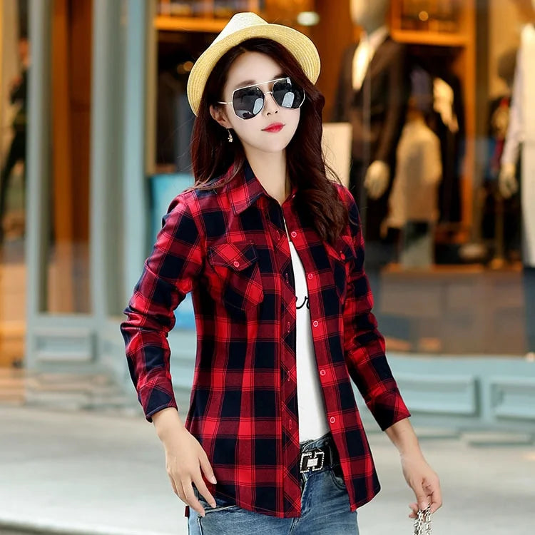 Classic Slim Plaid Shirts Jacket