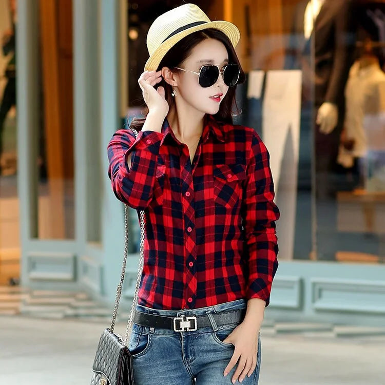 Classic Slim Plaid Shirts Jacket