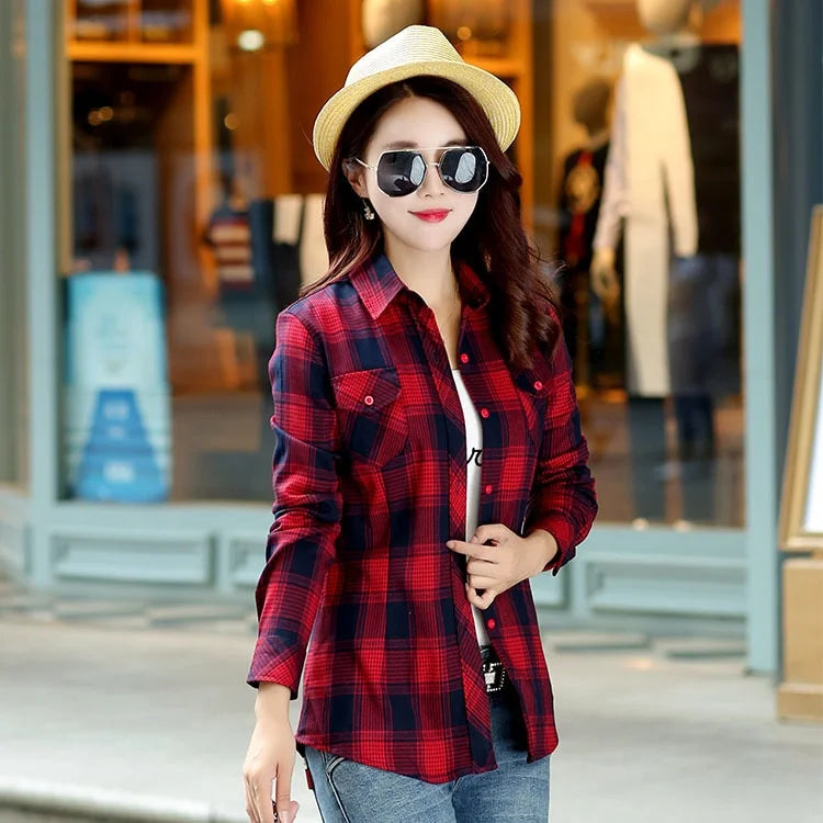 Classic Slim Plaid Shirts Jacket