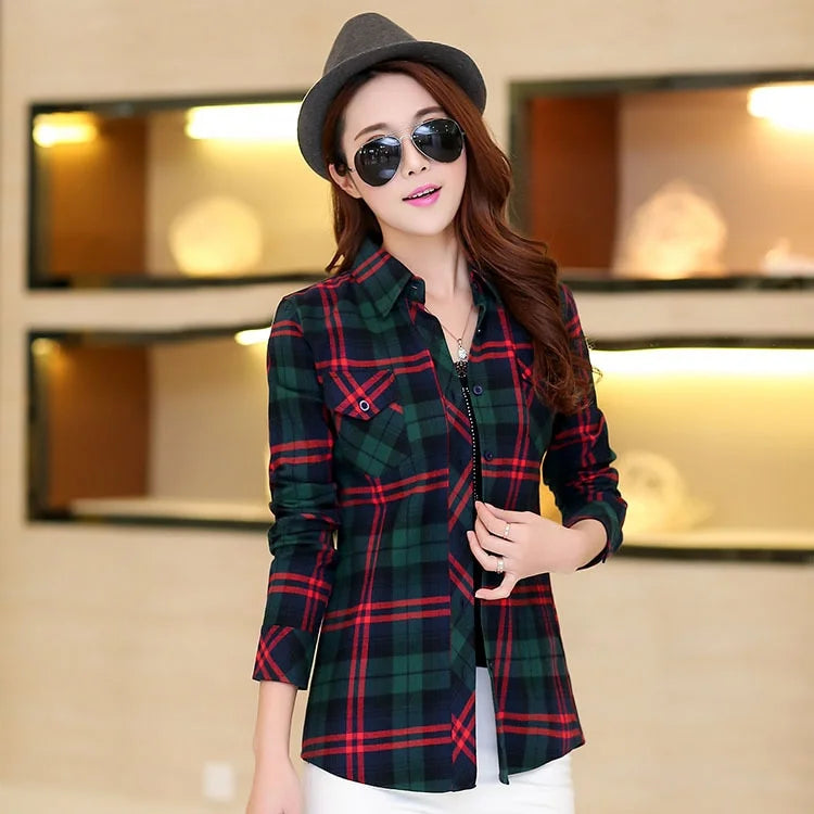 Classic Slim Plaid Shirts Jacket