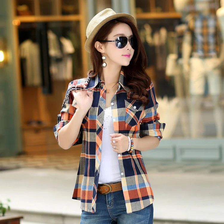 Classic Slim Plaid Shirts Jacket