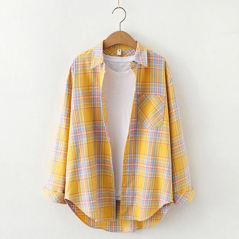 Elegant Casual Style Plaid Shirt Jacket