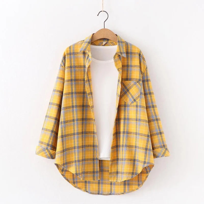 Elegant Casual Style Plaid Shirt Jacket