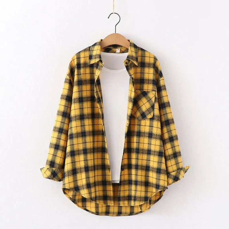 Elegant Casual Style Plaid Shirt Jacket