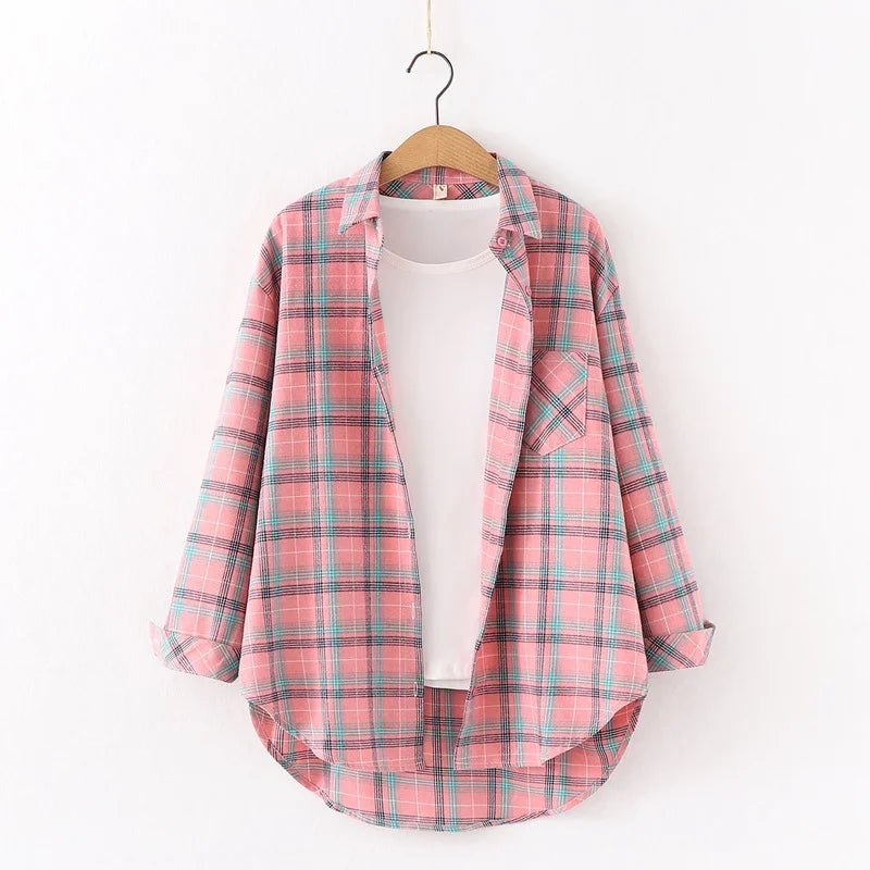 Elegant Casual Style Plaid Shirt Jacket