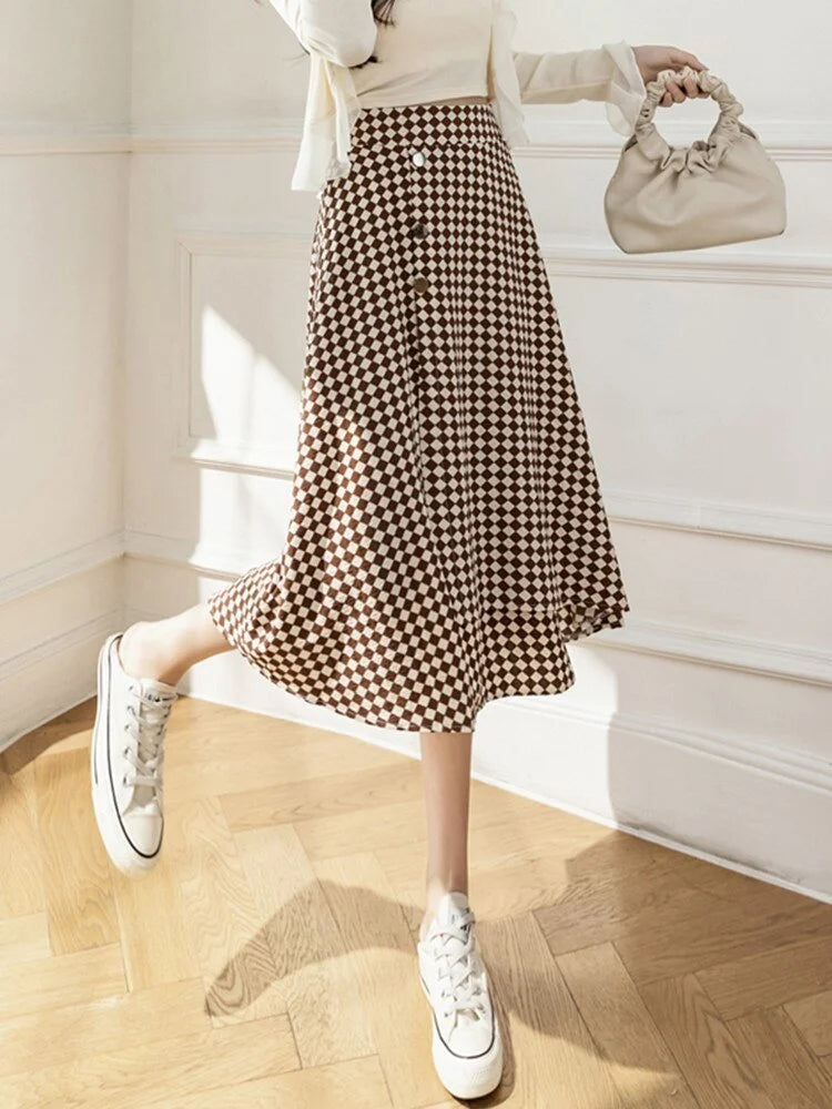 Elegant Plaid Wrap Skirt