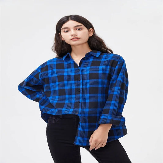 Fleece Mid-Length Plaid Shirts