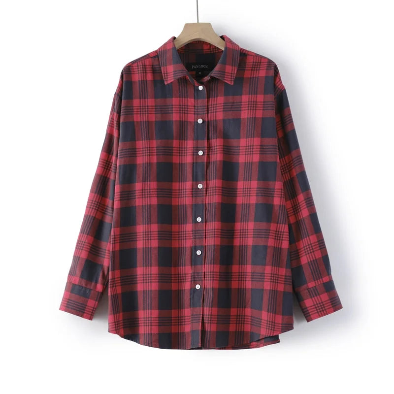 Fleece Mid-Length Plaid Shirts