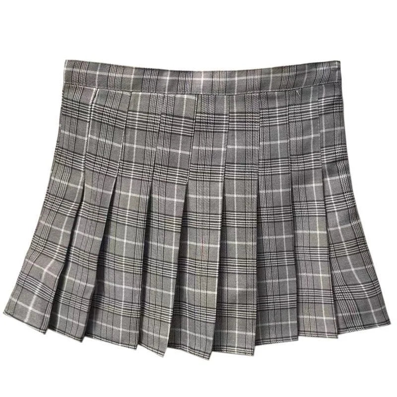 Gothic-Style Plaid Mini Skirt