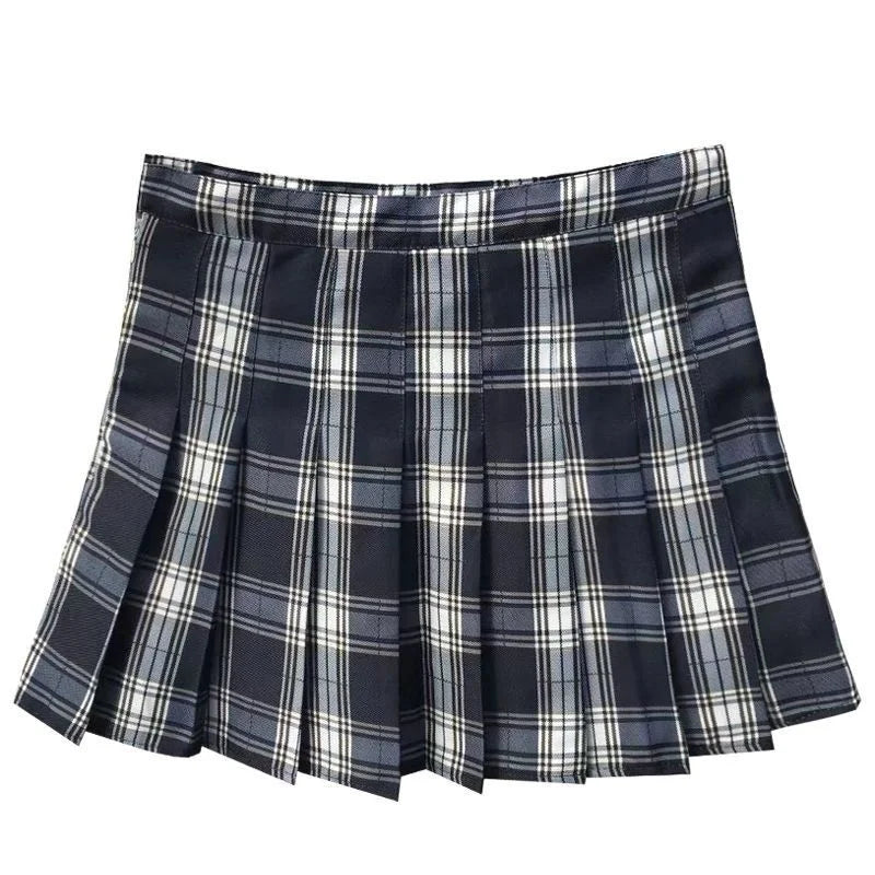 Gothic-Style Plaid Mini Skirt