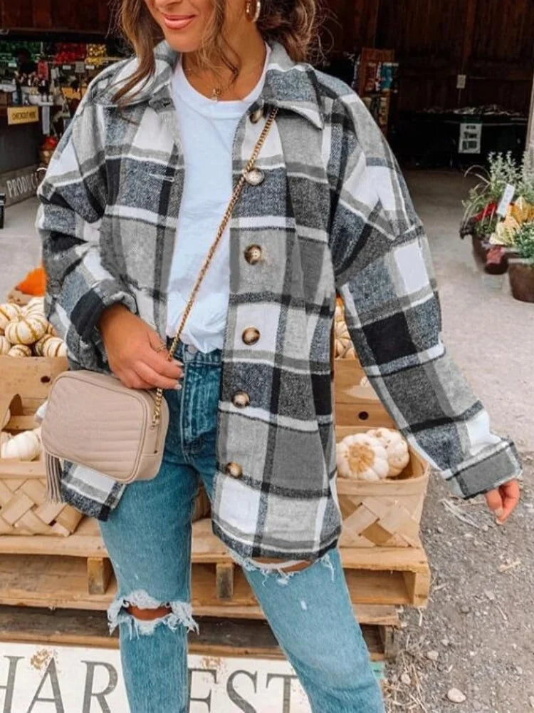 Outwear Plaid Shirt Jacket