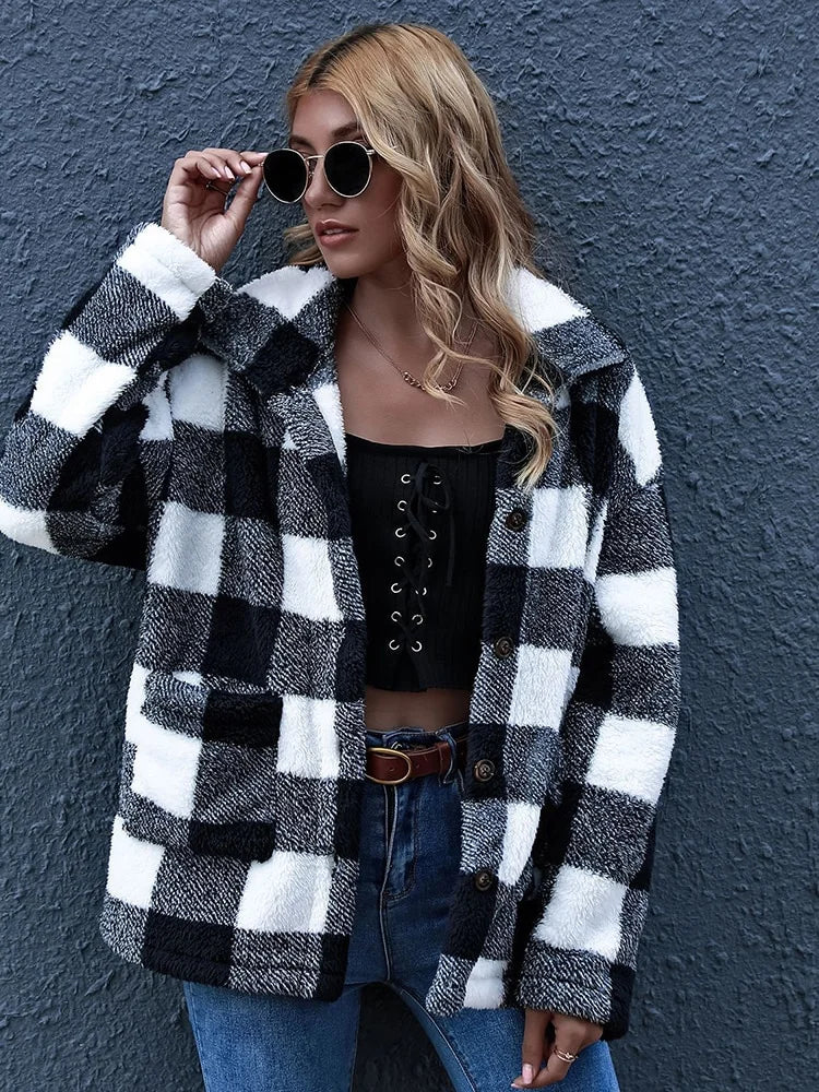 Plaid Lambswool Oversize and Cozy Jacket