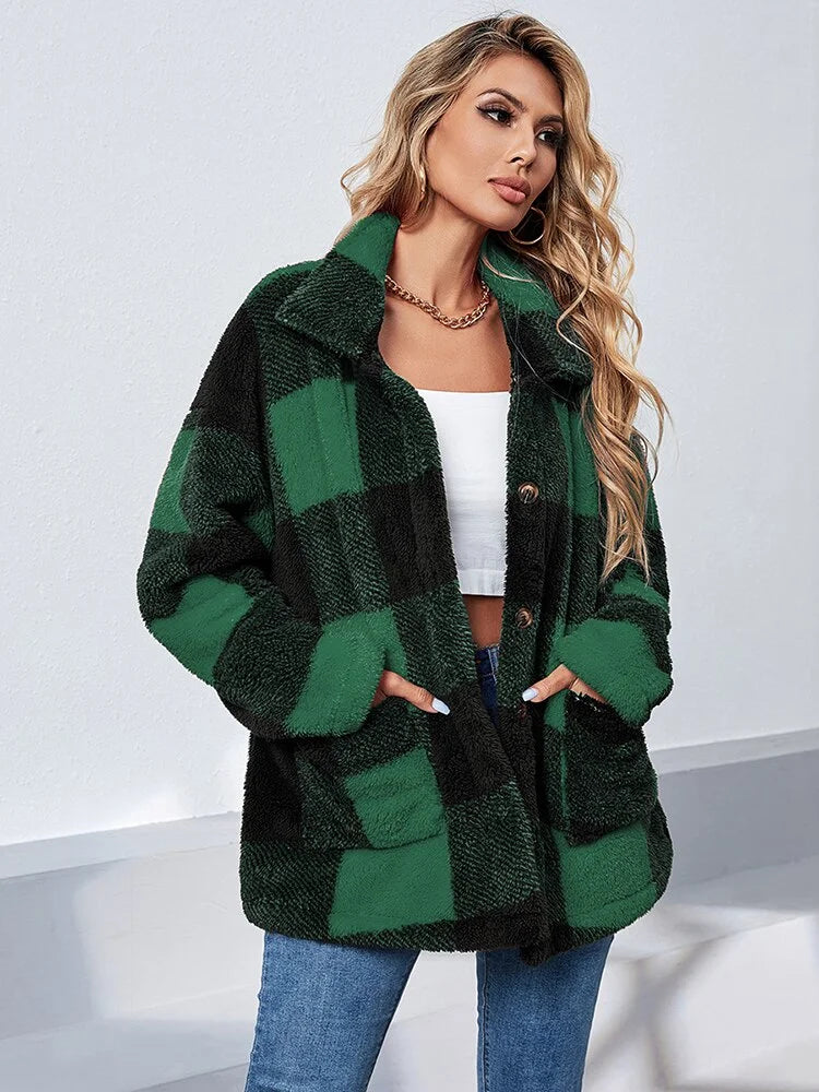 Plaid Lambswool Oversize and Cozy Jacket