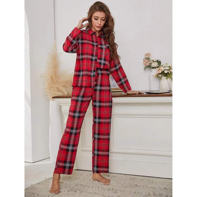 Red Cotton Plaid Pyjama