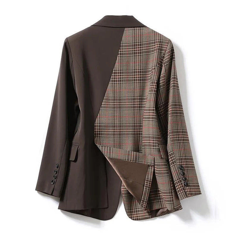 Special Design Elegant Plaid Blazer