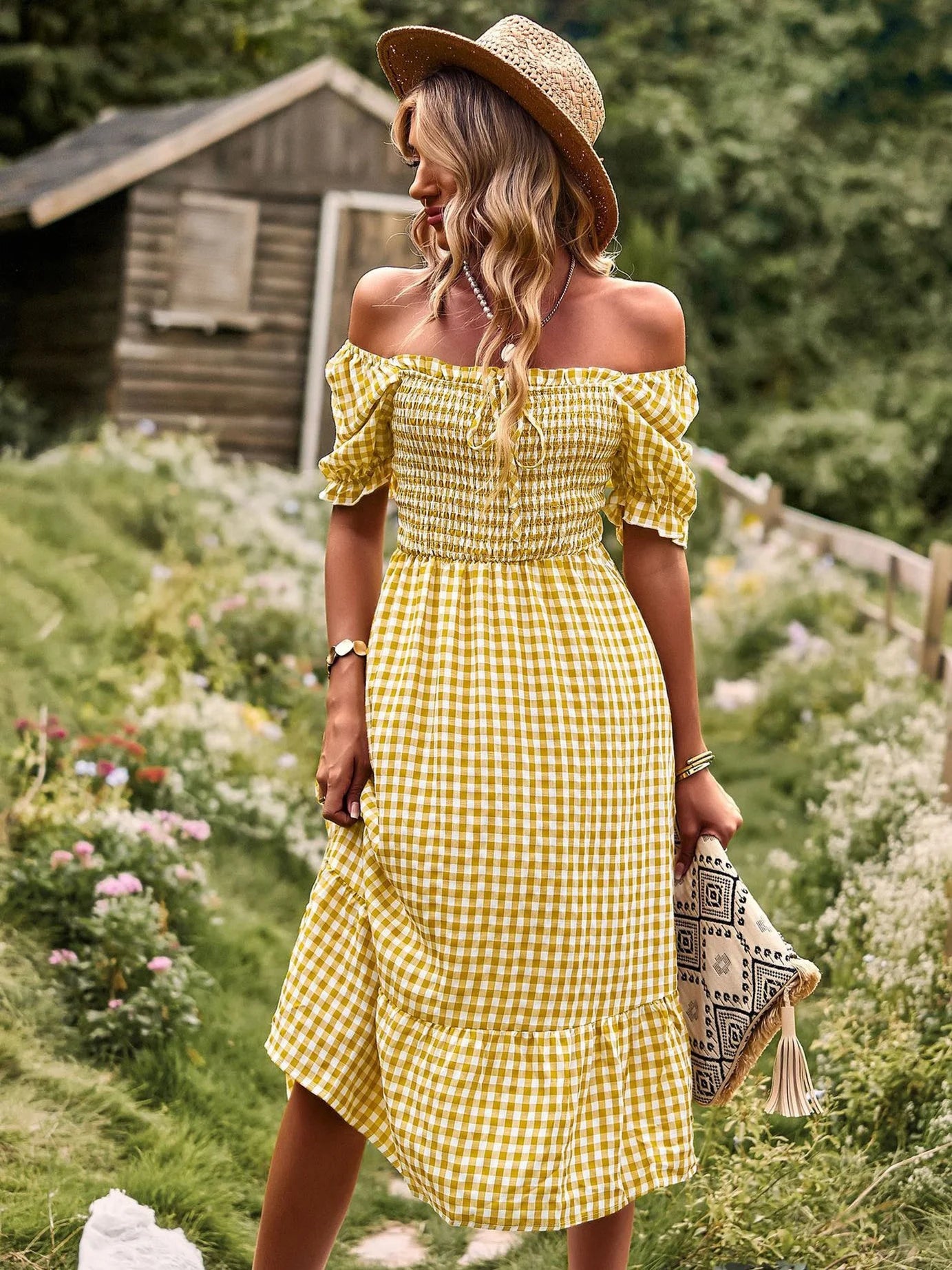 Summer Casual Romantic Plaid Dress