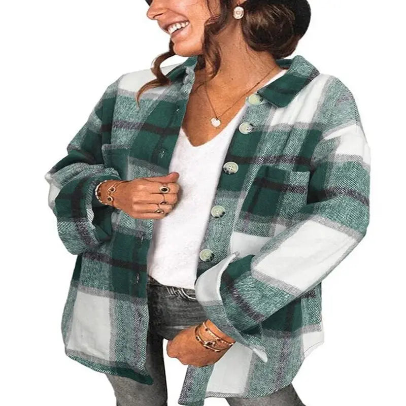 Oversize Jacket Plaid Large Pattern