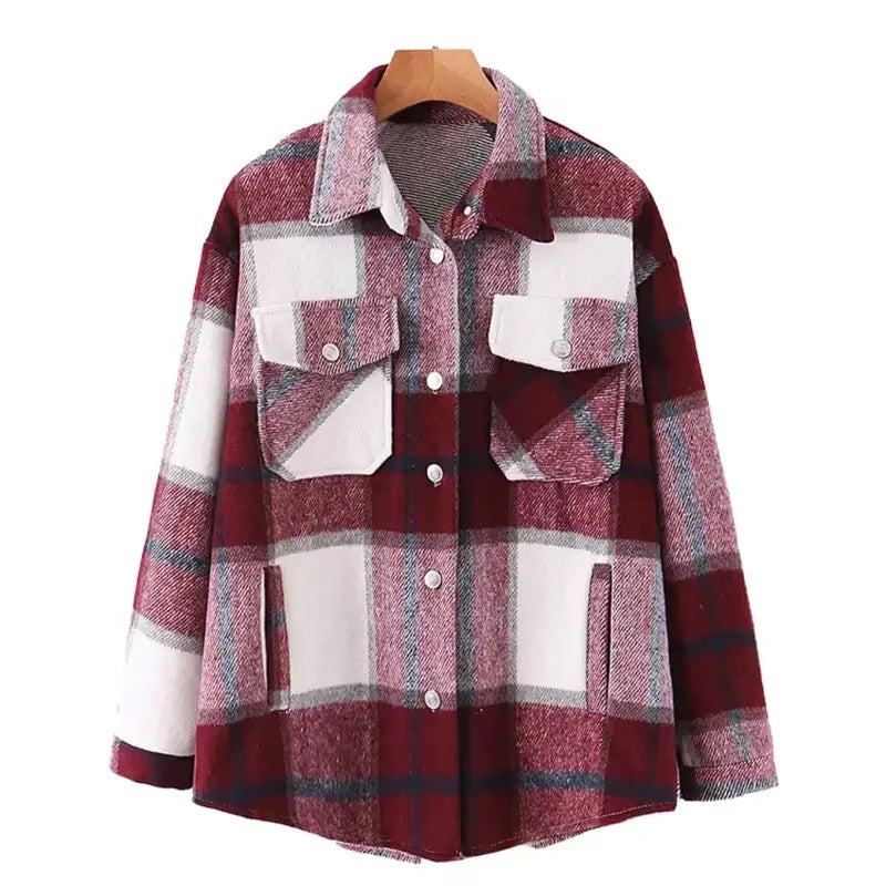 Oversize Jacket Plaid Large Pattern