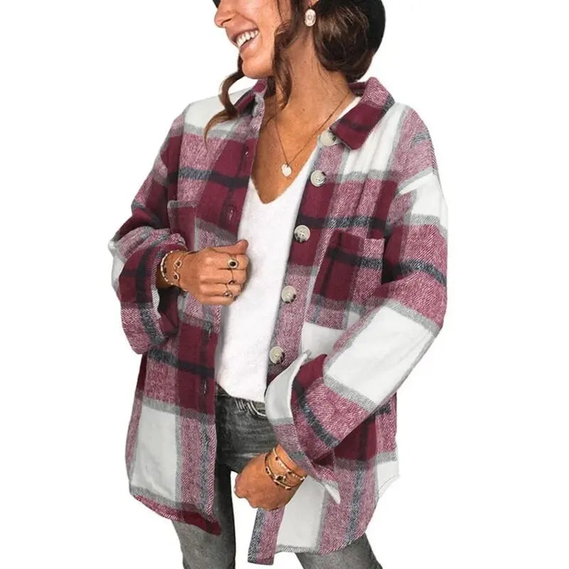 Oversize Jacket Plaid Large Pattern