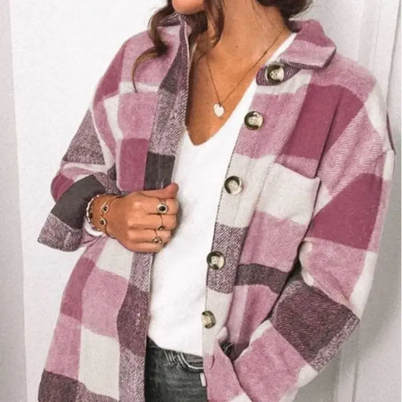 Oversize Jacket Plaid Large Pattern