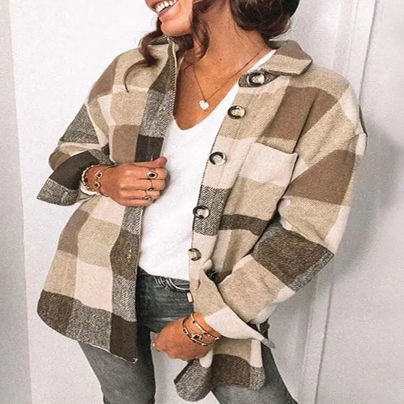 Oversize Jacket Plaid Large Pattern